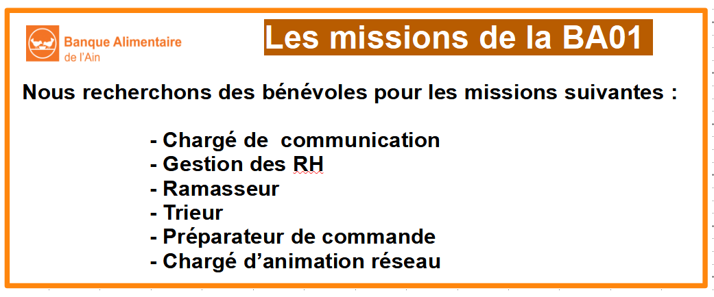 Missions de la BA01